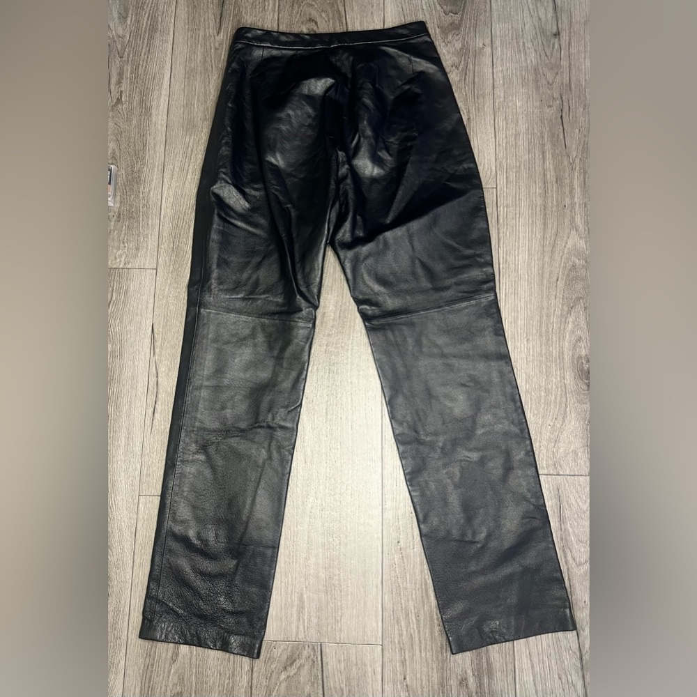 Vintage High Waisted Genuine Leather Pants